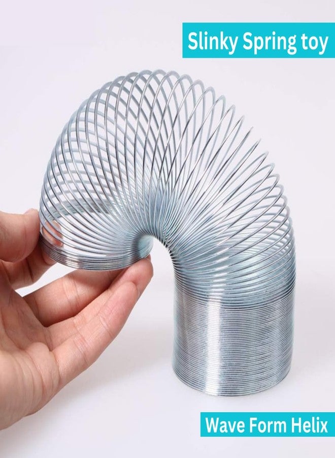 EISCO™ Pack of 10 Slinky Tempered Steel Wave Form Helix | Scientific Slinky for Physics Experiments | 7.5 cm Coil Diameter | 3 Meter Length | Durable Tempered Steel Wire for Classroom & Lab Use - Image 4